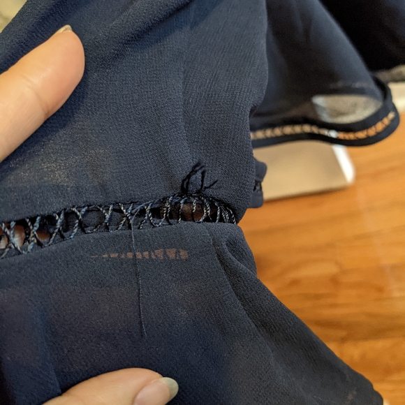 Keepsake The Label Night Lights Navy Dark Blue Ruffle Top XS - Picture 7 of 7